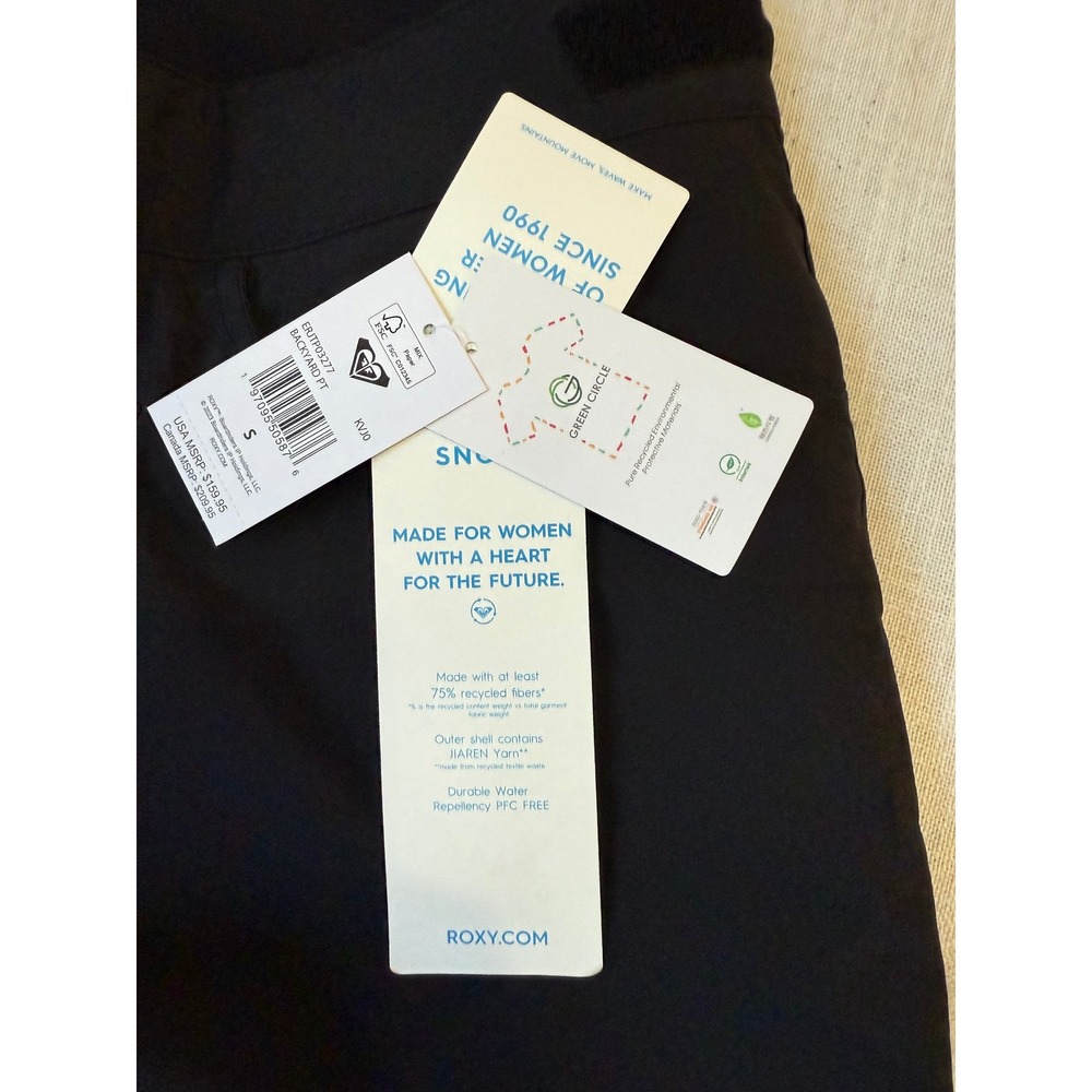 Roxy Backyard PT Women's Snow Pants Black Size Small S – NWT – 10K Waterproof - Picture 4 of 10